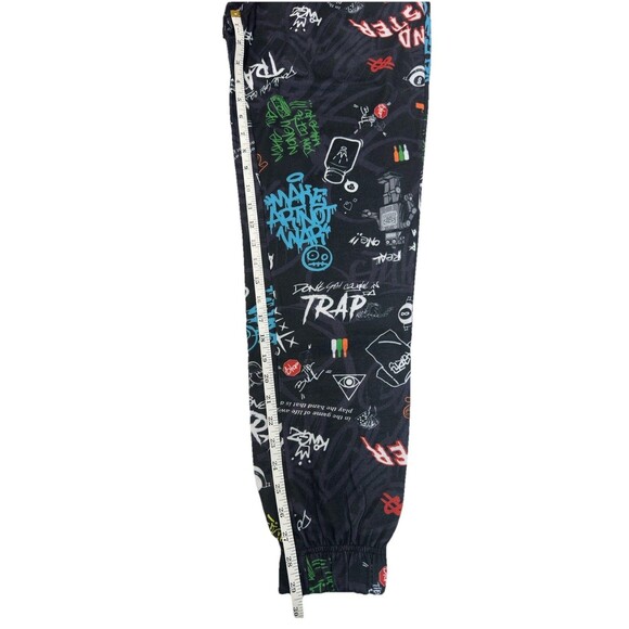 Fresh Prints of Bel-Air Jogger Pants Medium Black Multi Graphic Streetwear NWT - Picture 6 of 7